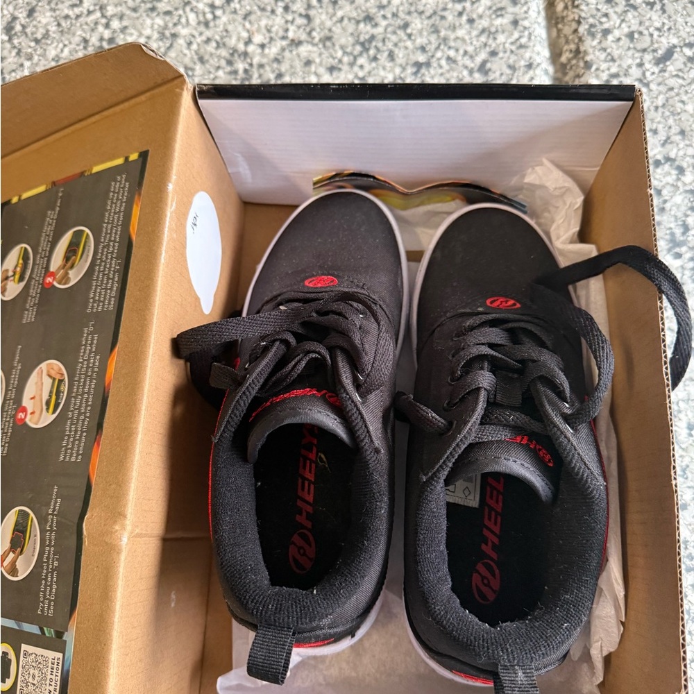 Heelys Kids Black Sneakers with Red Highlights